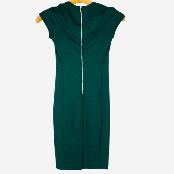 NWT French Connection Lulu Bodycon Stretch V-Neck Dress Short Sleeve - Picture 2 of 4